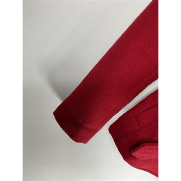 Vintages G By Guess Red Button Up Wool Blend Peacoat Small - Picture 5 of 11